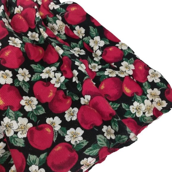 Vintage Ruffle Prairie Overall Suspender Skirt Size 6X Apple Flower 90s 80s - Picture 3 of 11